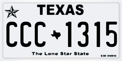 TX license plate CCC1315