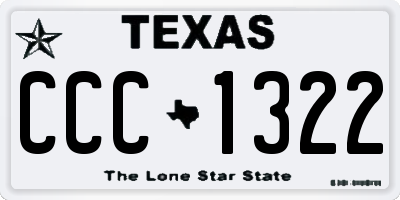 TX license plate CCC1322