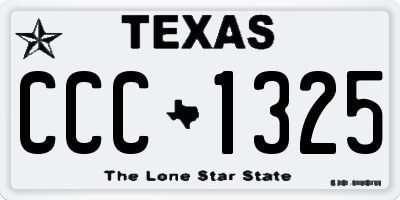 TX license plate CCC1325