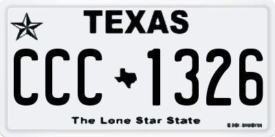 TX license plate CCC1326