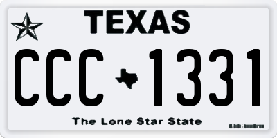 TX license plate CCC1331