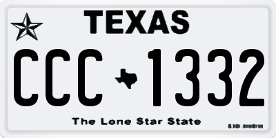 TX license plate CCC1332
