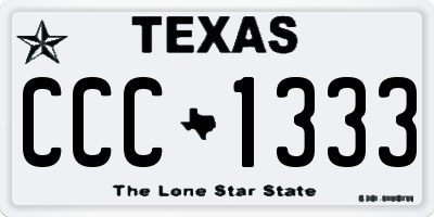 TX license plate CCC1333