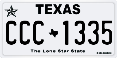 TX license plate CCC1335