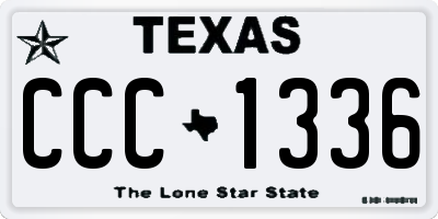 TX license plate CCC1336