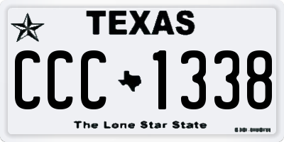 TX license plate CCC1338