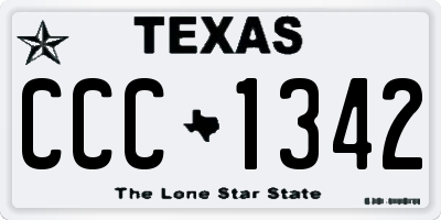 TX license plate CCC1342
