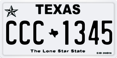 TX license plate CCC1345