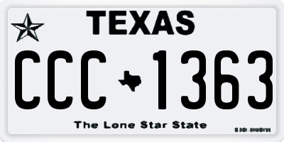 TX license plate CCC1363