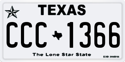 TX license plate CCC1366