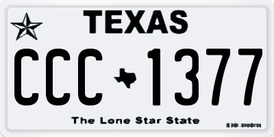 TX license plate CCC1377