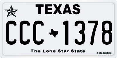 TX license plate CCC1378