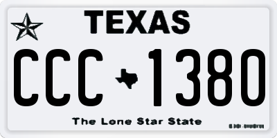 TX license plate CCC1380