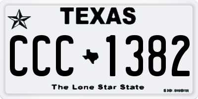 TX license plate CCC1382