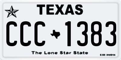 TX license plate CCC1383
