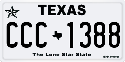 TX license plate CCC1388