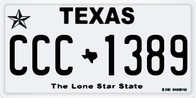 TX license plate CCC1389