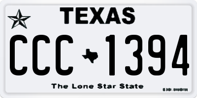 TX license plate CCC1394