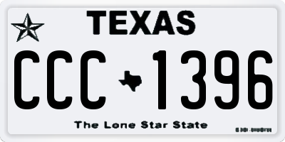 TX license plate CCC1396