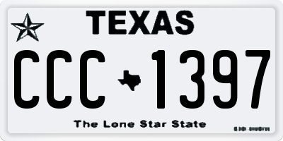 TX license plate CCC1397