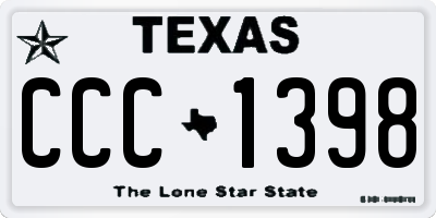 TX license plate CCC1398