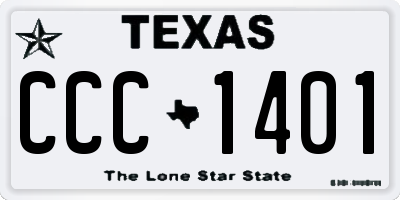 TX license plate CCC1401