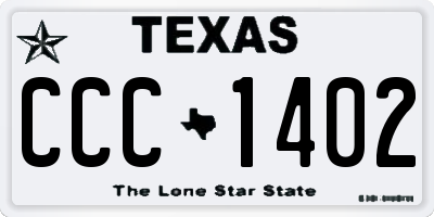 TX license plate CCC1402