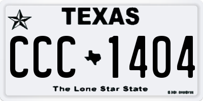 TX license plate CCC1404