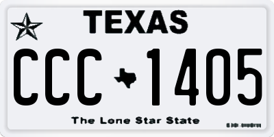 TX license plate CCC1405