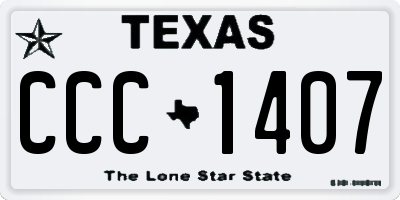 TX license plate CCC1407