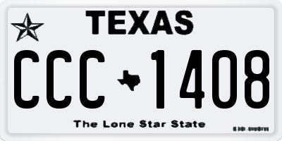 TX license plate CCC1408