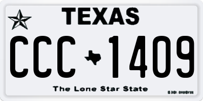 TX license plate CCC1409