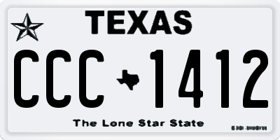 TX license plate CCC1412