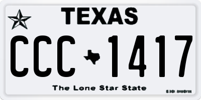 TX license plate CCC1417