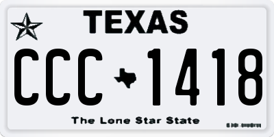 TX license plate CCC1418
