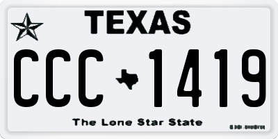 TX license plate CCC1419