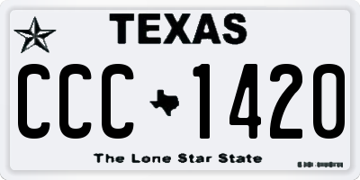 TX license plate CCC1420