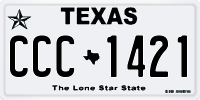 TX license plate CCC1421
