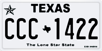TX license plate CCC1422