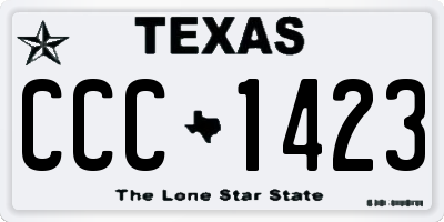 TX license plate CCC1423
