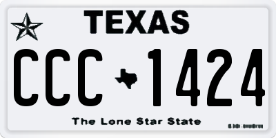TX license plate CCC1424