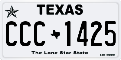 TX license plate CCC1425