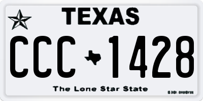 TX license plate CCC1428