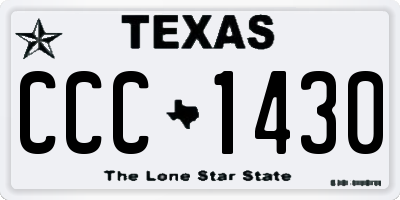 TX license plate CCC1430