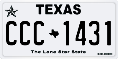 TX license plate CCC1431