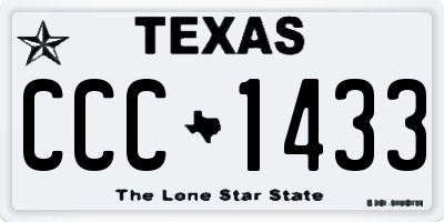 TX license plate CCC1433