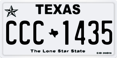 TX license plate CCC1435
