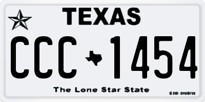 TX license plate CCC1454