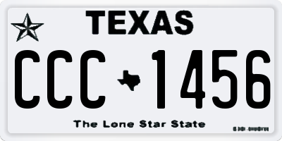 TX license plate CCC1456