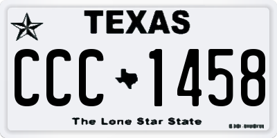 TX license plate CCC1458